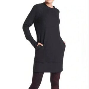 Athleta Bounce Back Sweatshirt Dress Black Size S